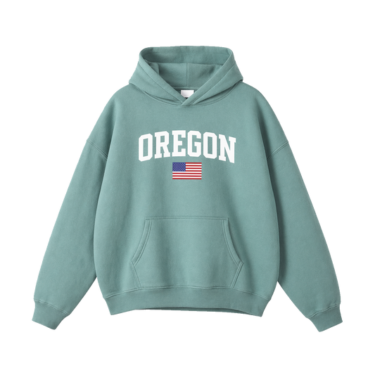 Collection 2 Oregon Oversize Fleeced Hoodie - Medium Green front