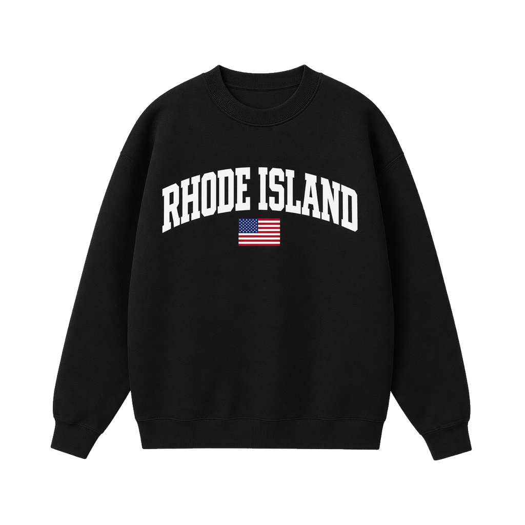 Collection 2 Rhode Island Essential Heavyweight Crewneck Sweatshirt - Black front