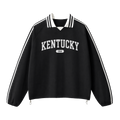 Collection 4 Kentucky Contrast Striped Lapel Collar Sweatshirt - Black front