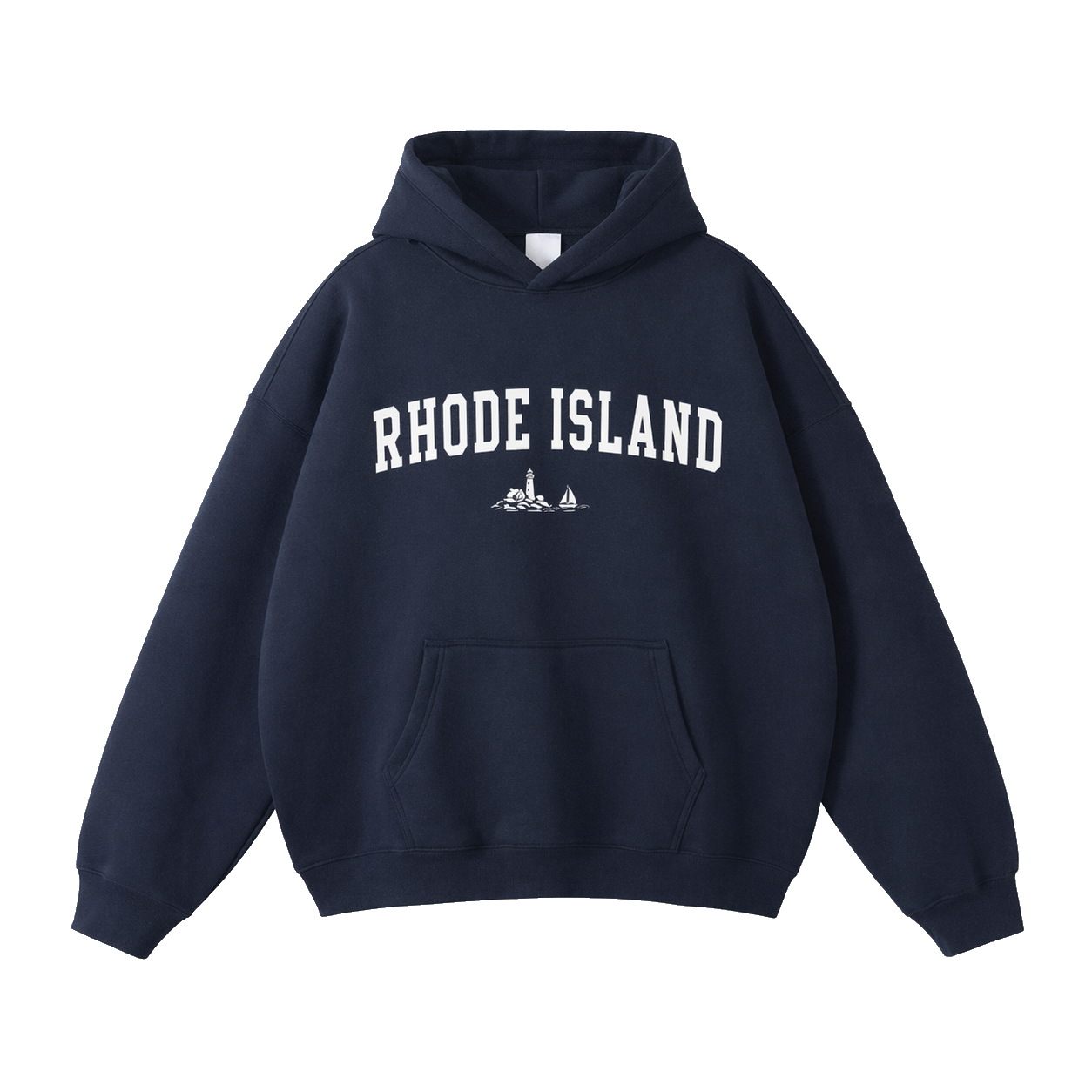 Collection 9 Rhode Island Oversize Fleeced Hoodie - Navy Blue front