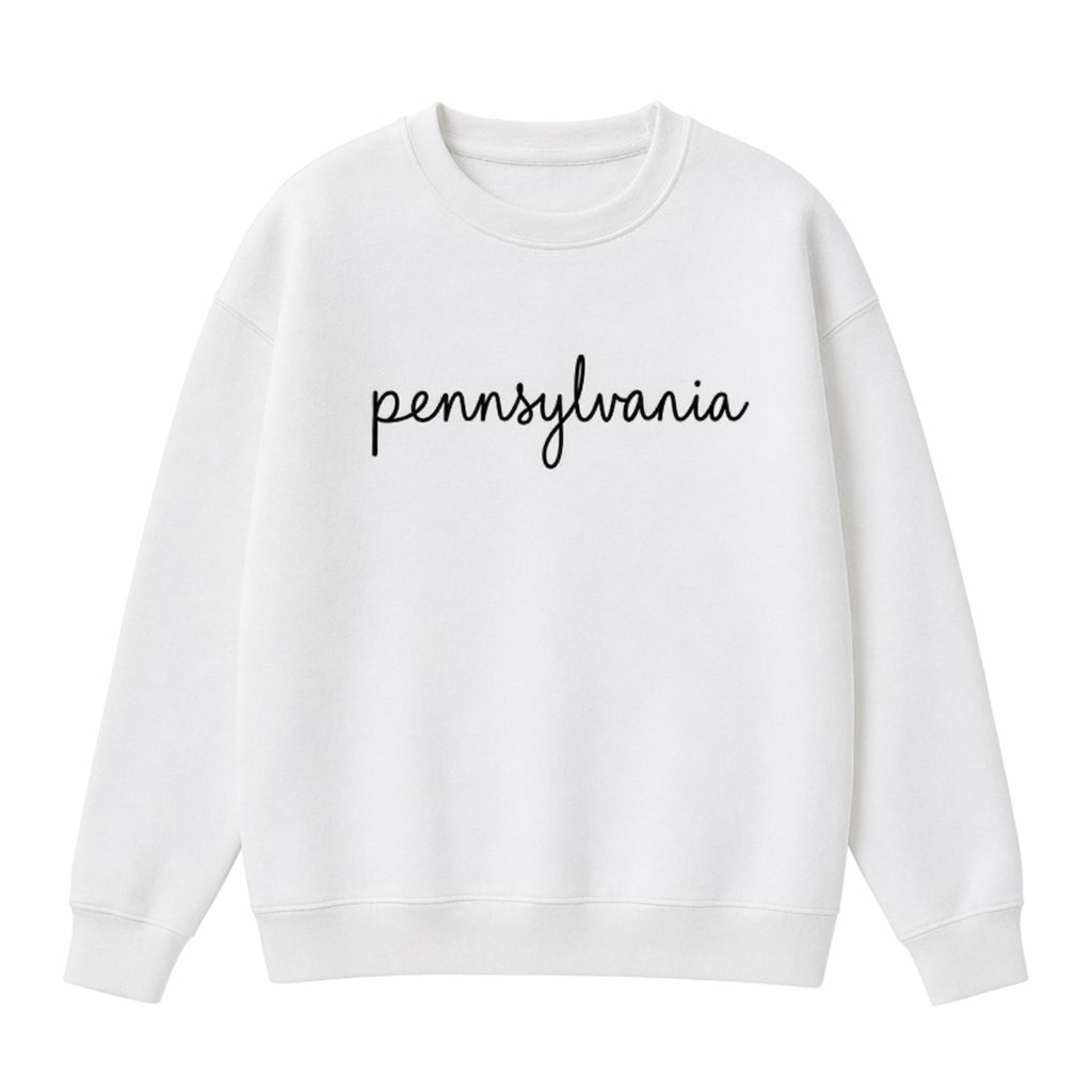 Collection 3 Pennsylvania Essential Heavyweight Crewneck Sweatshirt - White front