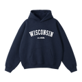 Collection 9 Wisconsin Oversize Fleeced Hoodie - Navy Blue front