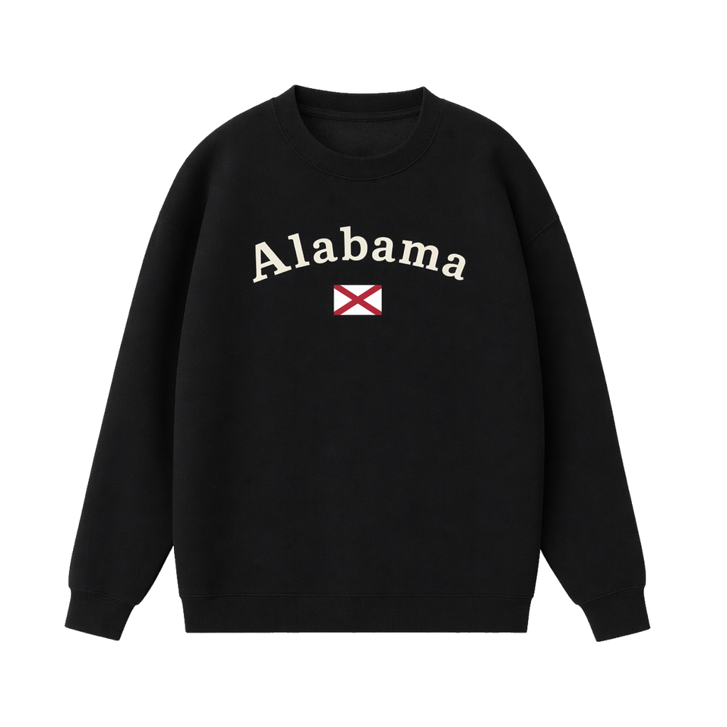Collection 6 Alabama Essential Heavyweight Crewneck Sweatshirt - Black front