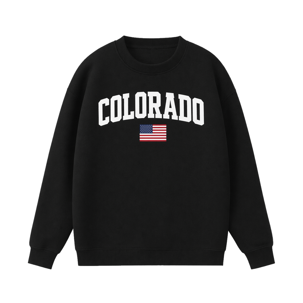 Collection 2 Colorado Essential Heavyweight Crewneck Sweatshirt - Black front