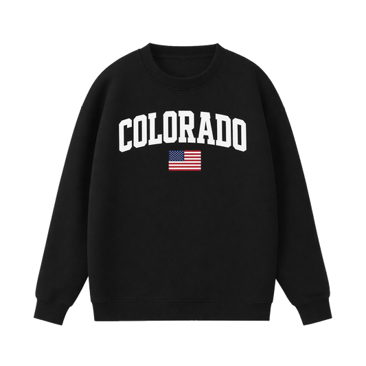 Collection 2 Colorado Essential Heavyweight Crewneck Sweatshirt - Black front