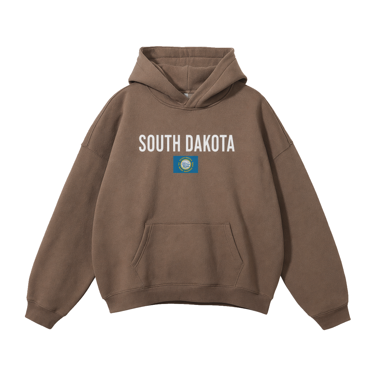 Collection 7 South Dakota Oversize Fleeced Hoodie - Brown front