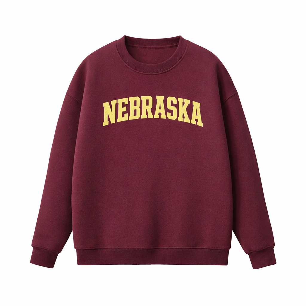 Collection 1 Nebraska Essential Heavyweight Crewneck Sweatshirt - Dull Red front