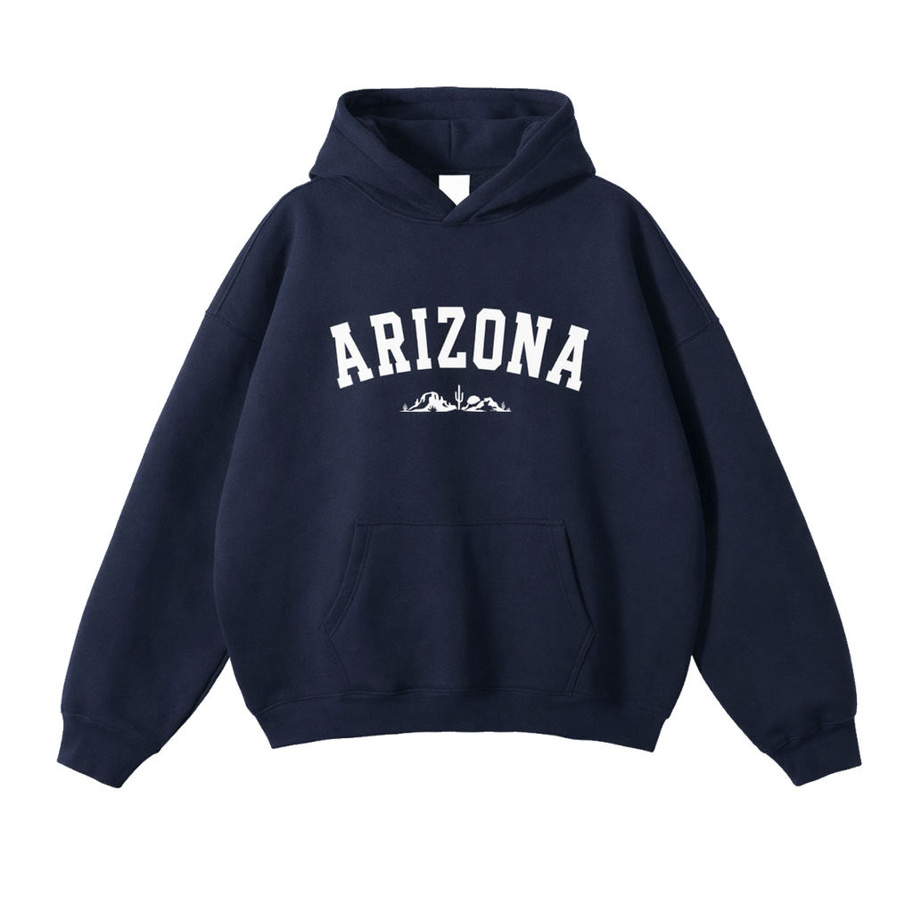 Collection 9 Arizona Oversize Fleeced Hoodie - Navy Blue front