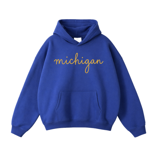 Collection 3 Michigan Oversize Fleeced Hoodie - Klein Blue front