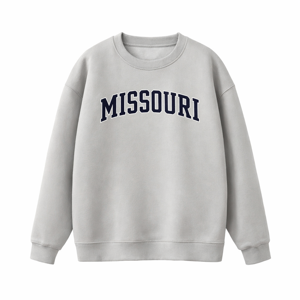 Collection 1 Missouri Essential Heavyweight Crewneck Sweatshirt - Gray front