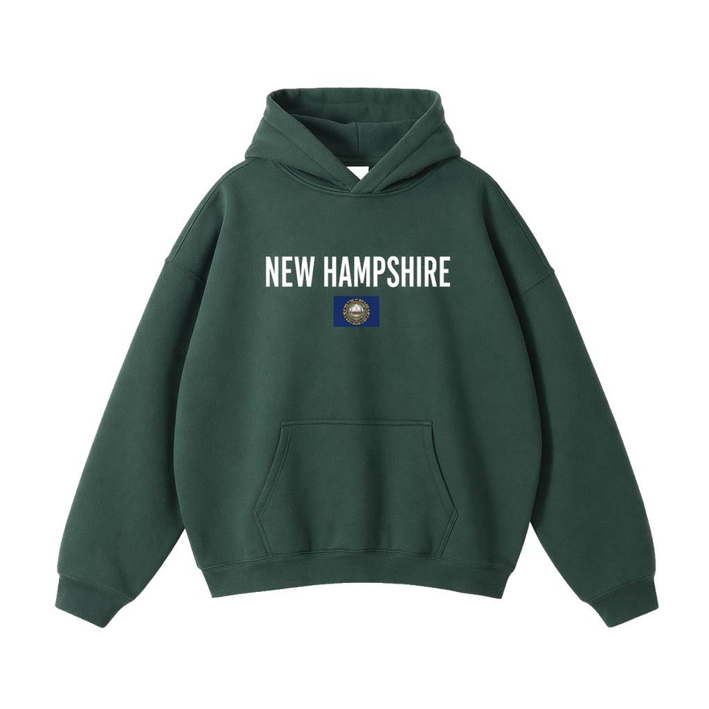 Collection 7 New Hampshire Oversize Fleeced Hoodie - Eden Green front