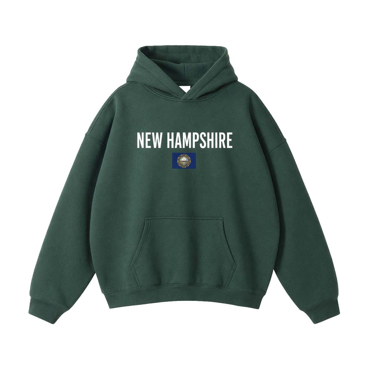 Collection 7 New Hampshire Oversize Fleeced Hoodie - Eden Green front