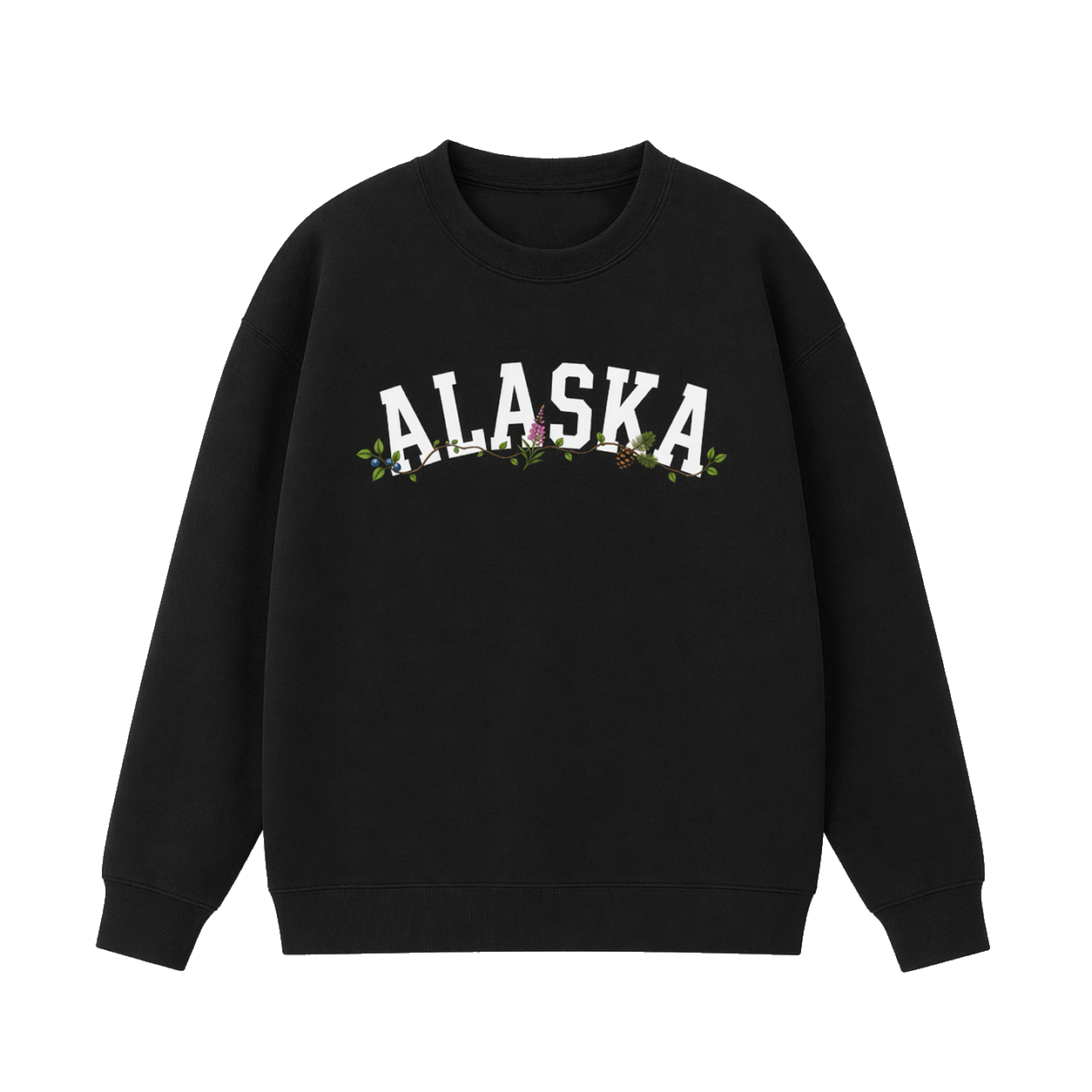 Collection 10 Alaska Essential Heavyweight Crewneck Sweatshirt - Black front