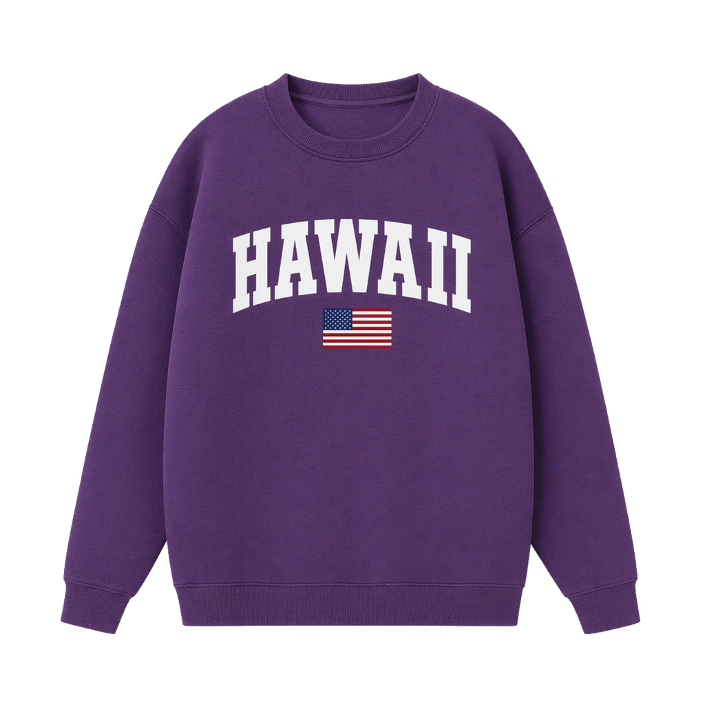 Collection 2 Hawaii Essential Heavyweight Crewneck Sweatshirt - Purple front