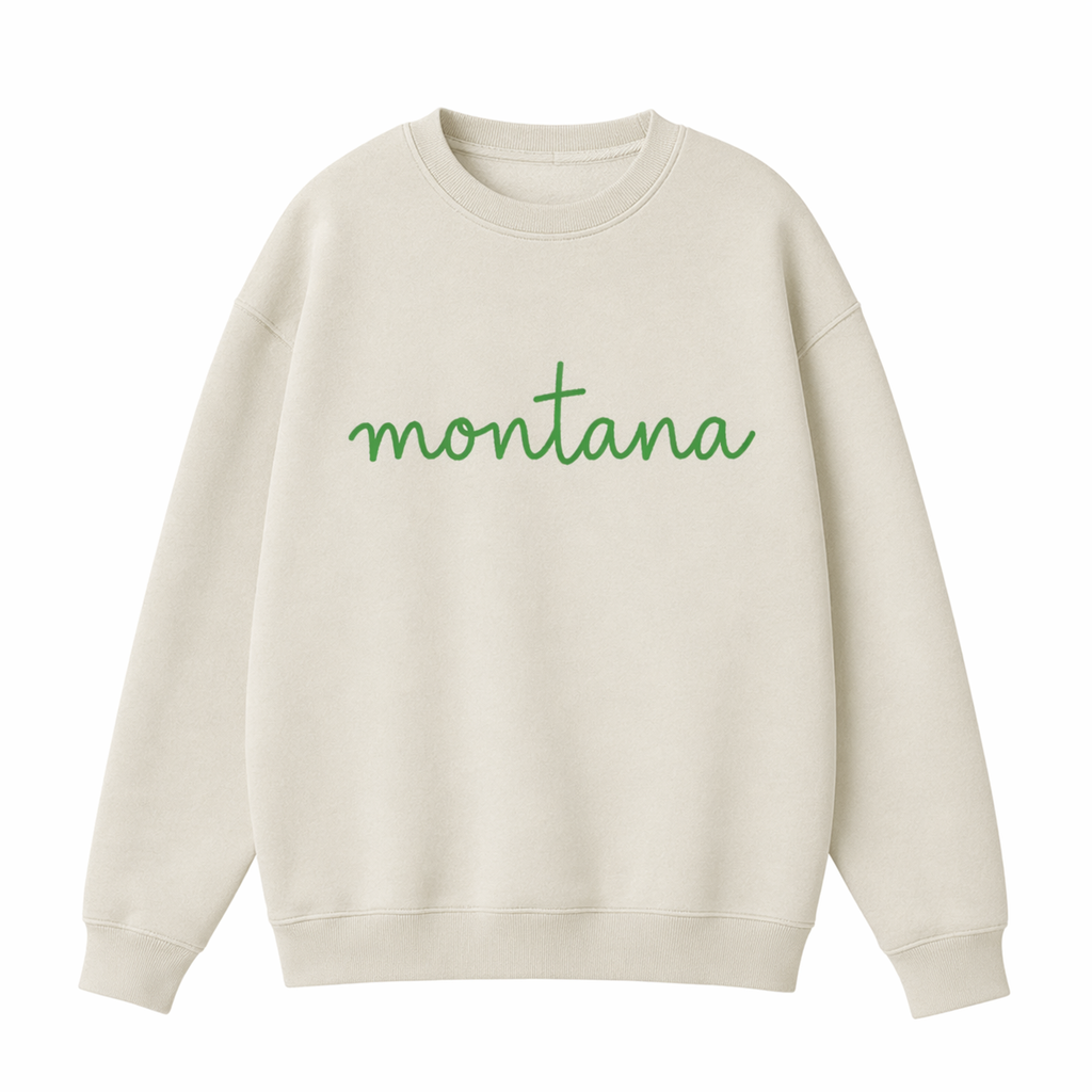 Collection 3 Montana Essential Heavyweight Crewneck Sweatshirt - Cream front