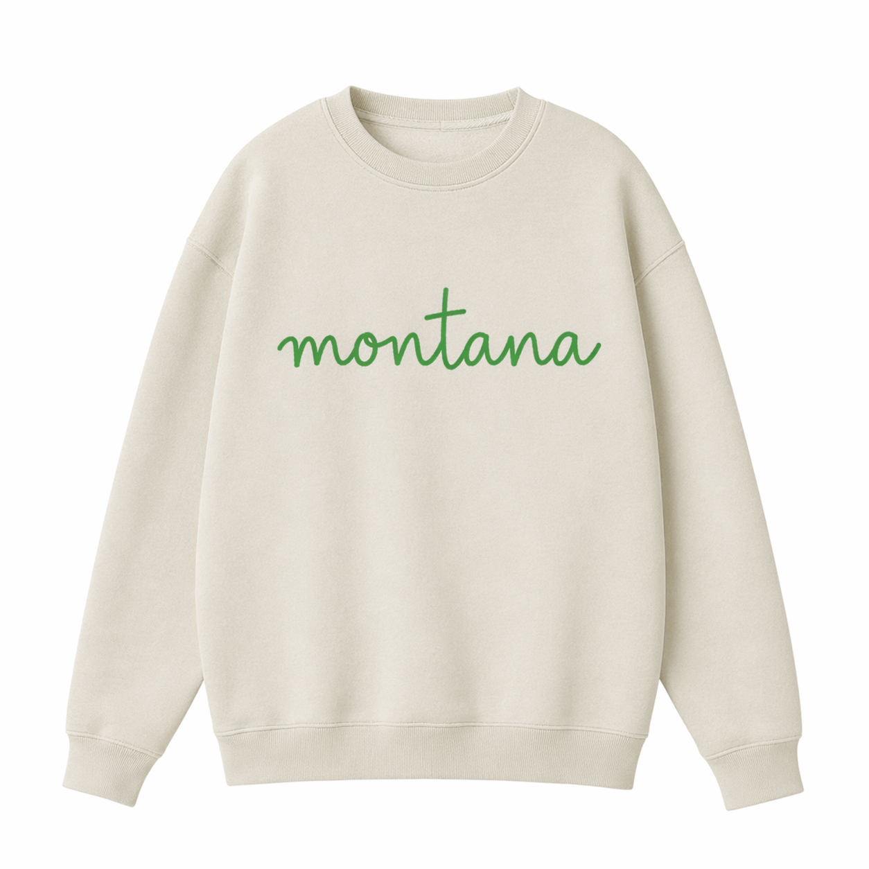 Collection 3 Montana Essential Heavyweight Crewneck Sweatshirt - Cream front