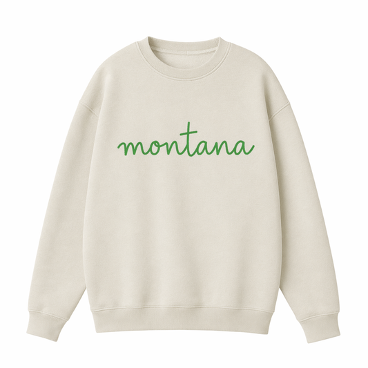 Collection 3 Montana Essential Heavyweight Crewneck Sweatshirt - Cream front