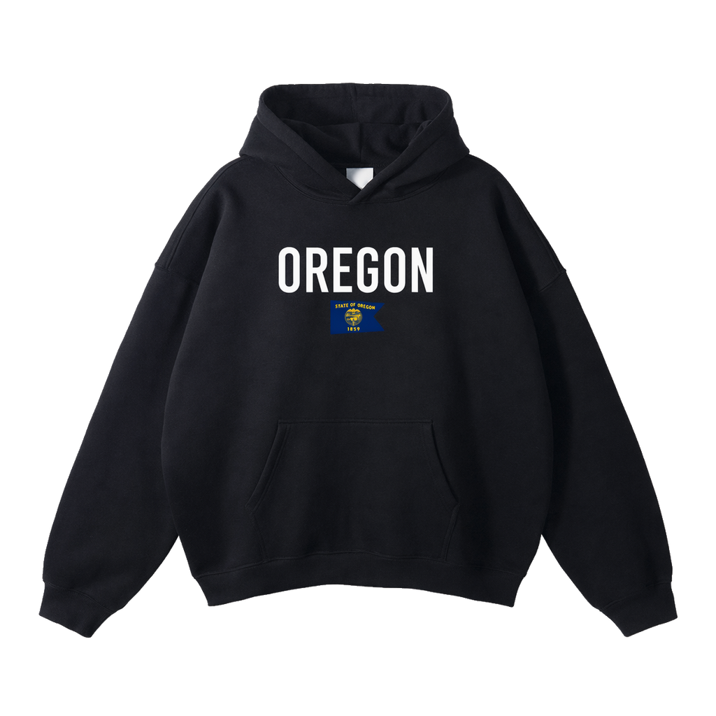 Collection 7 Oregon Oversize Fleeced Hoodie - Black front