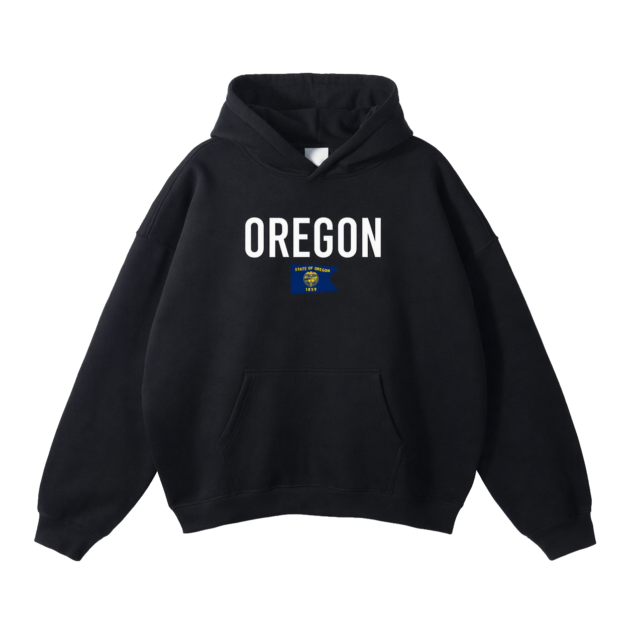 Collection 7 Oregon Oversize Fleeced Hoodie - Black front