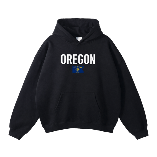 Collection 7 Oregon Oversize Fleeced Hoodie - Black front