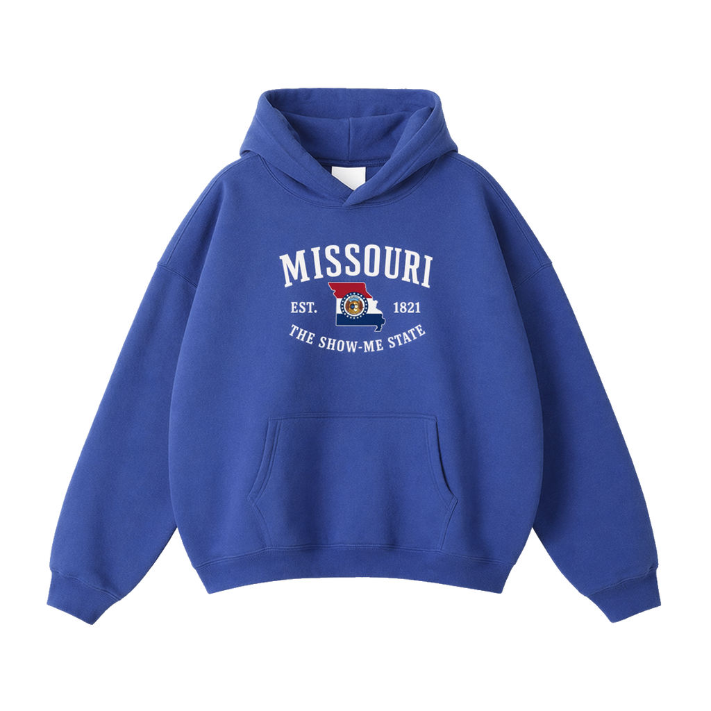 Collection 8 Missouri Oversize Fleeced Hoodie - Klein Blue front