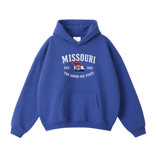 Collection 8 Missouri Oversize Fleeced Hoodie - Klein Blue front