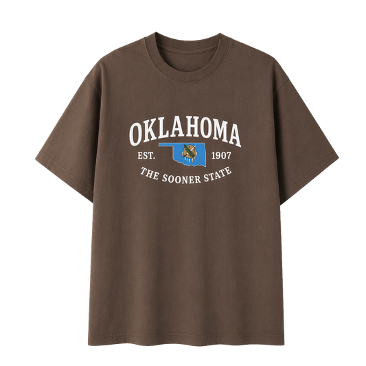 Collection 8 Oklahoma Essential Cotton T-Shirt - Coffee front