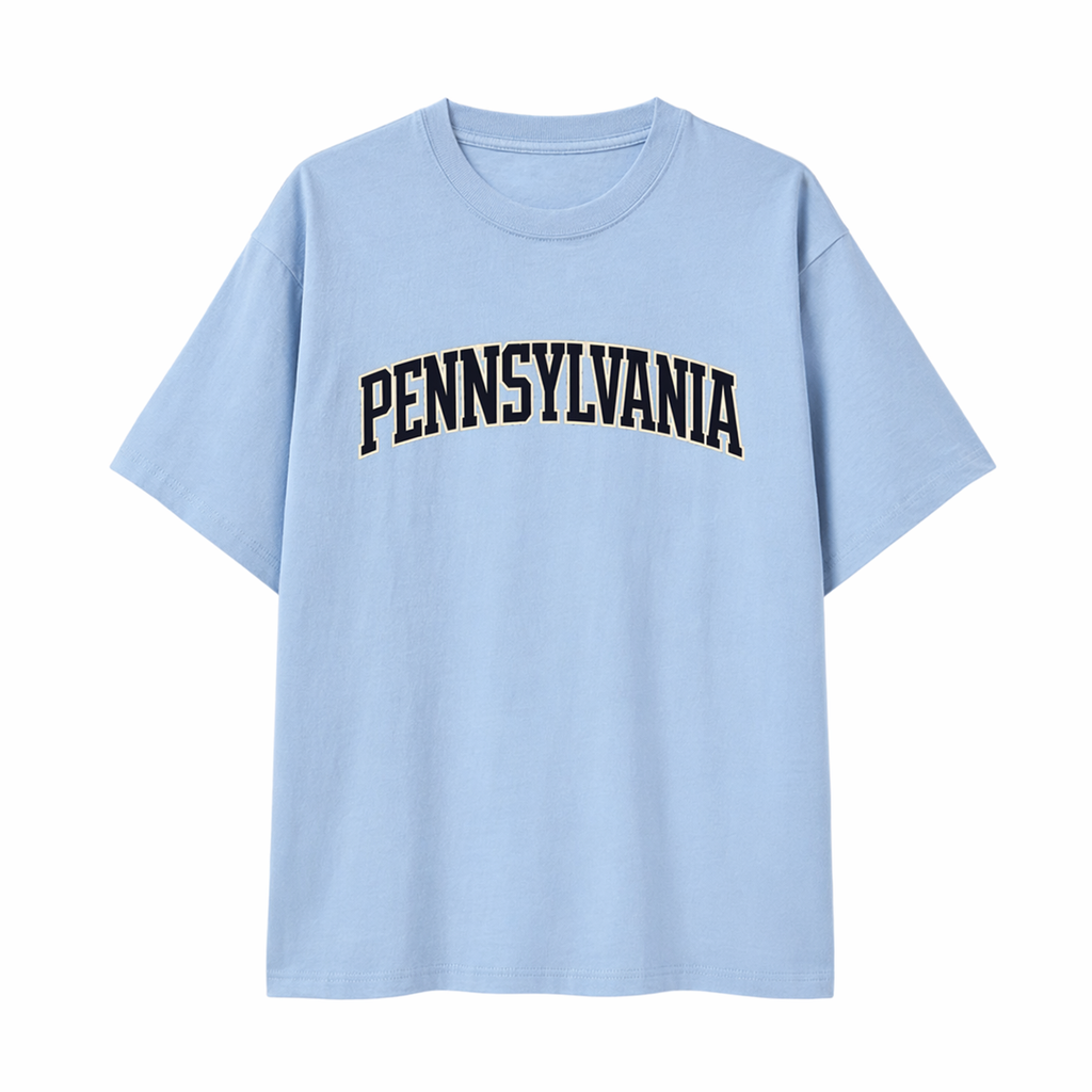 Collection 1 Pennsylvania Essential Cotton T-Shirt - Light Blue front
