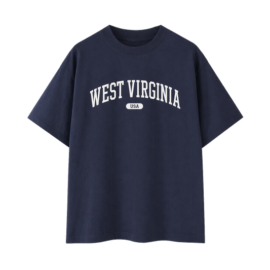 Collection 4 West Virginia Essential Cotton T-Shirt - Navy Blue front