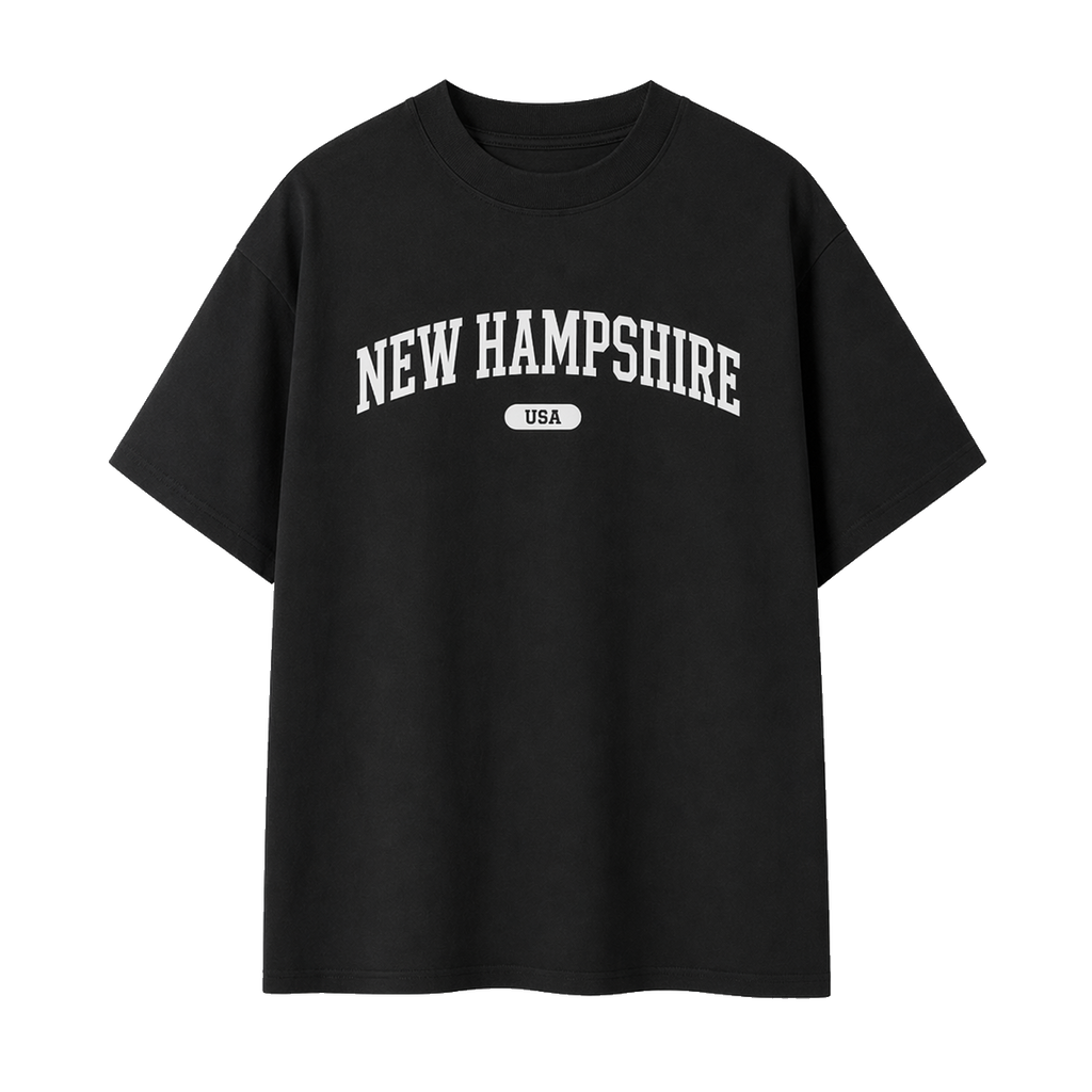 Collection 4 New Hampshire Essential Cotton T-Shirt - Black front