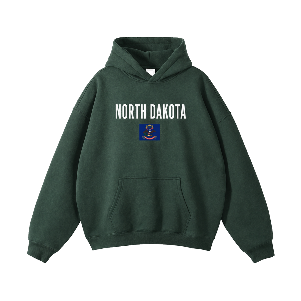 Collection 7 North Dakota Oversize Fleeced Hoodie - Eden Green front