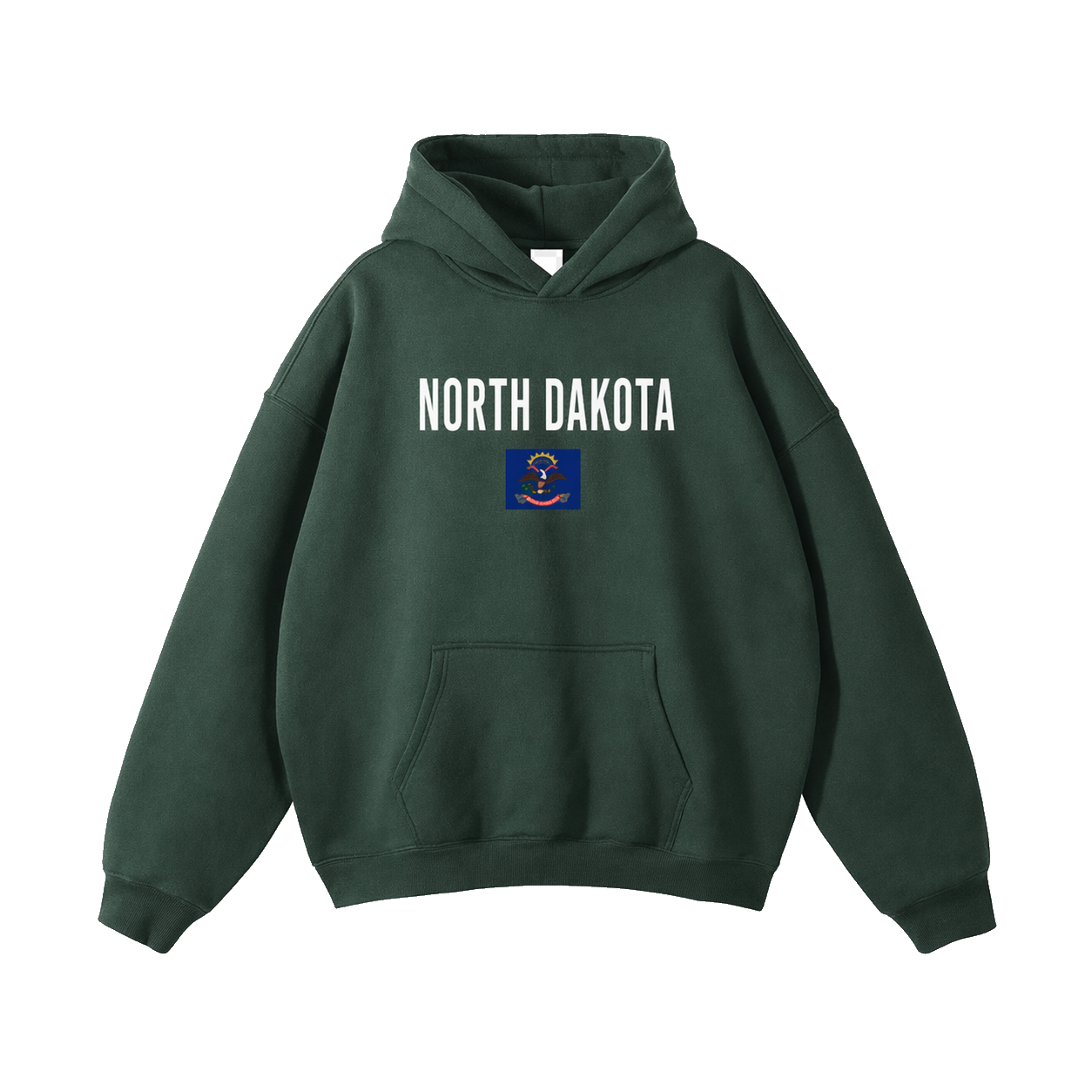 Collection 7 North Dakota Oversize Fleeced Hoodie - Eden Green front