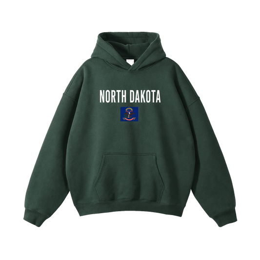 Collection 7 North Dakota Oversize Fleeced Hoodie - Eden Green front