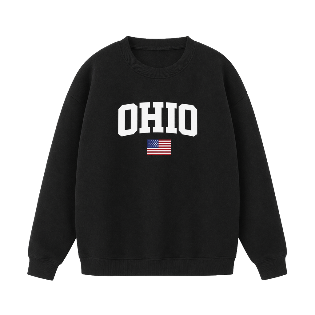 Collection 2 Ohio Essential Heavyweight Crewneck Sweatshirt - Black front