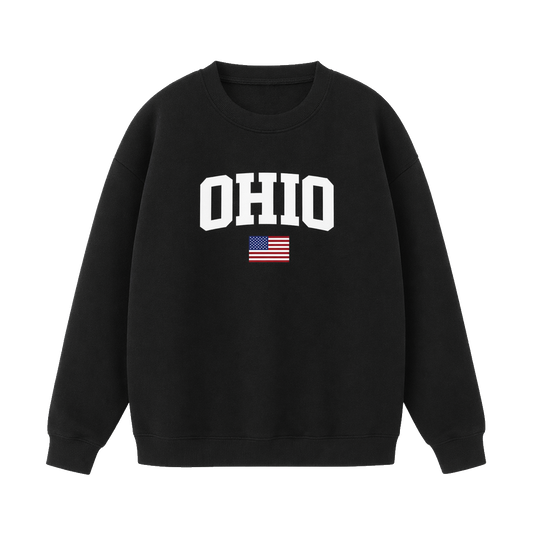 Collection 2 Ohio Essential Heavyweight Crewneck Sweatshirt - Black front