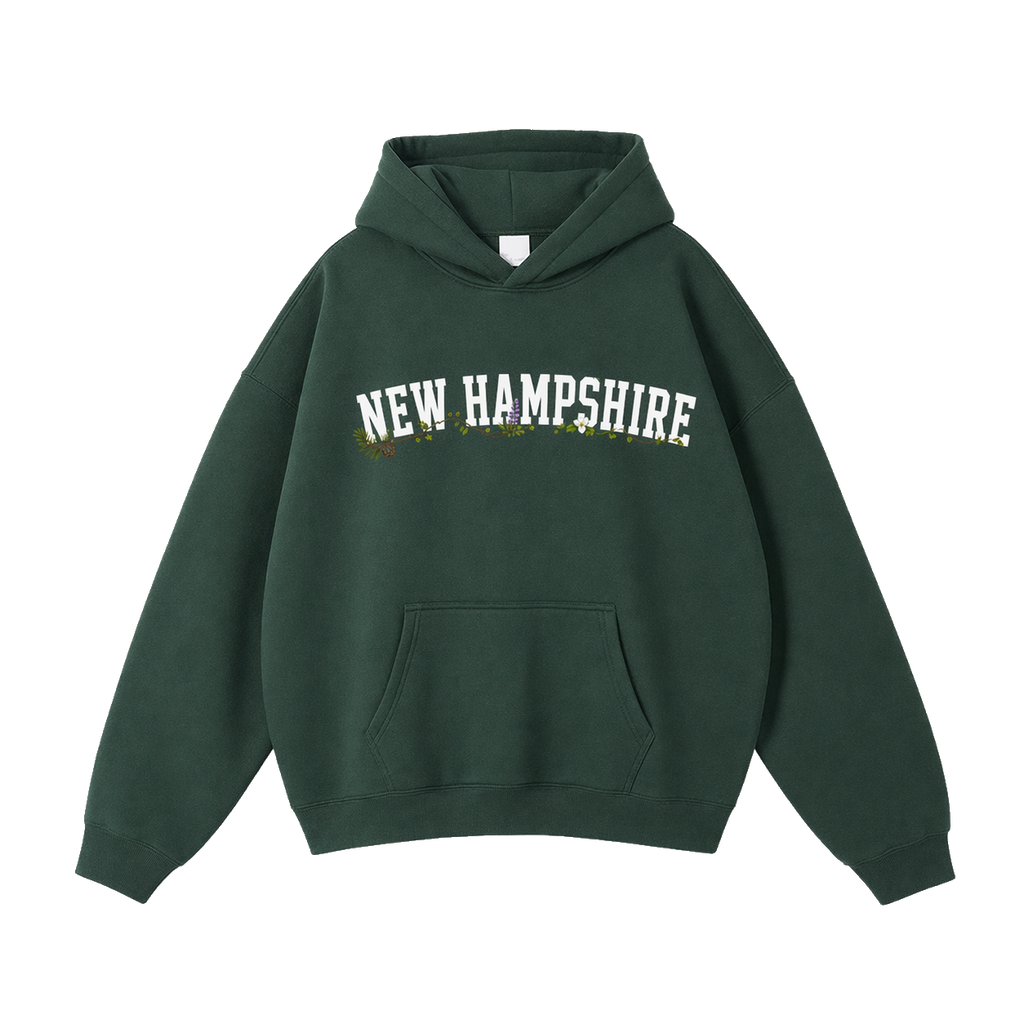 Collection 10 New Hampshire Oversize Fleeced Hoodie - Eden Green front