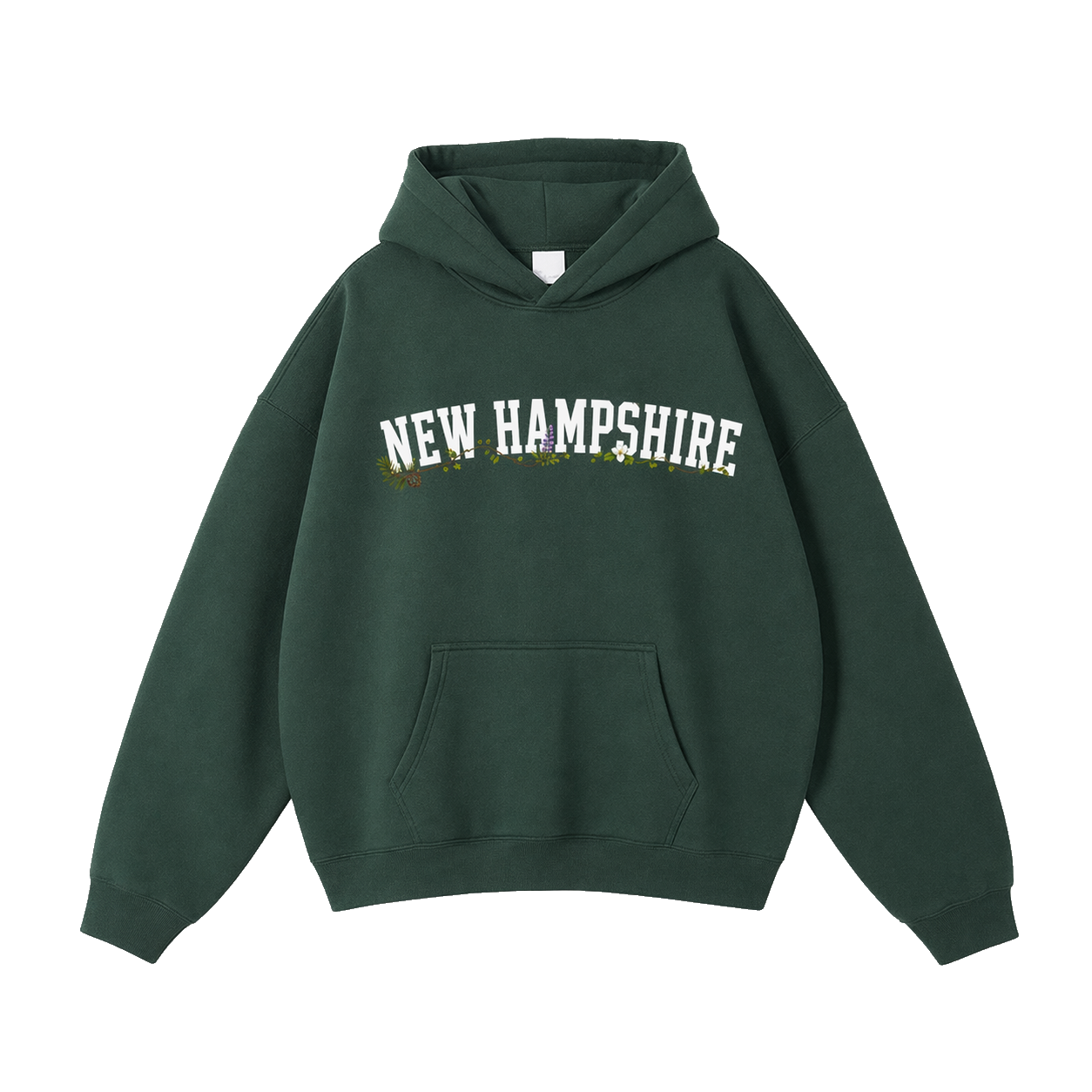Collection 10 New Hampshire Oversize Fleeced Hoodie - Eden Green front
