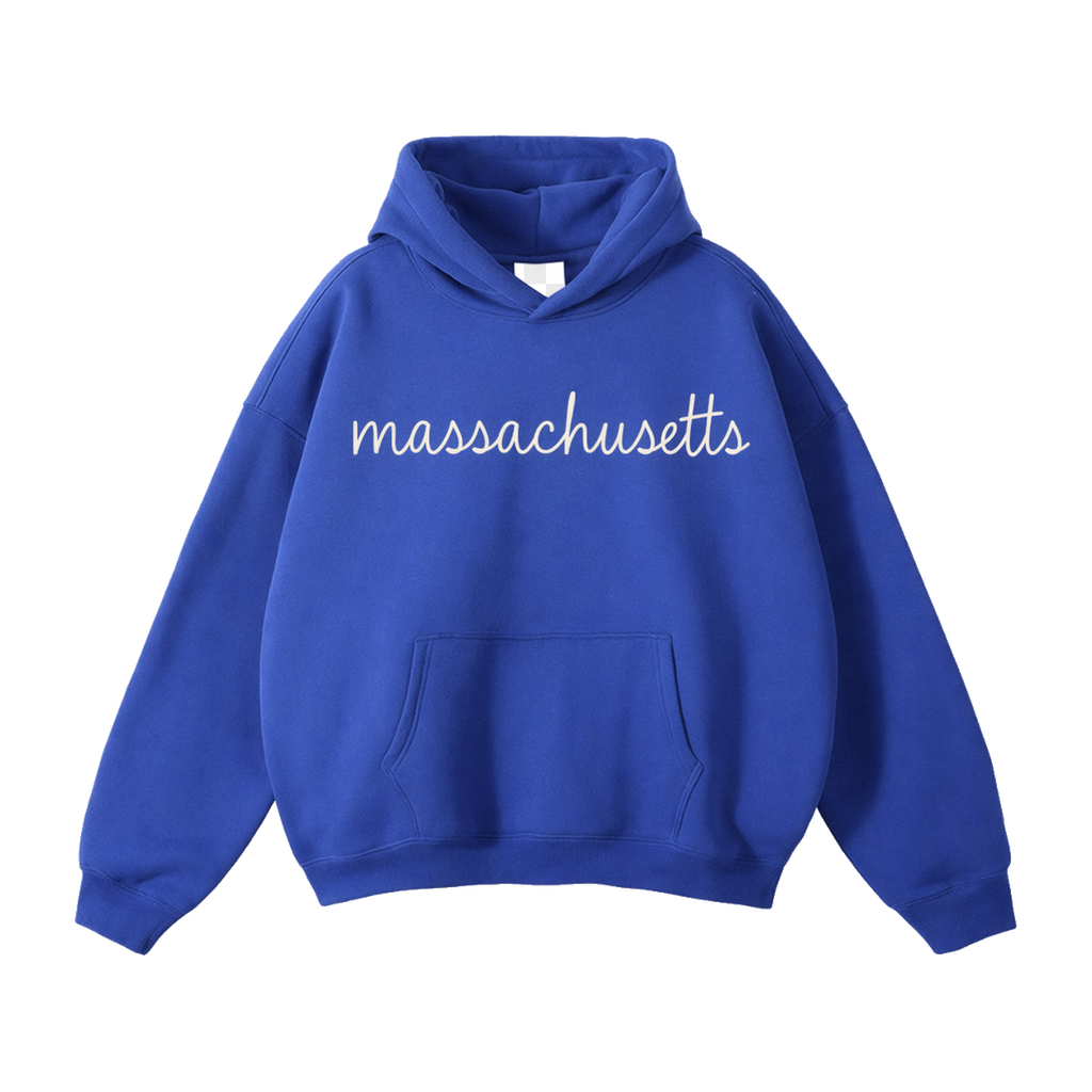 Collection 3 Massachusetts Oversize Fleeced Hoodie - Klein Blue front
