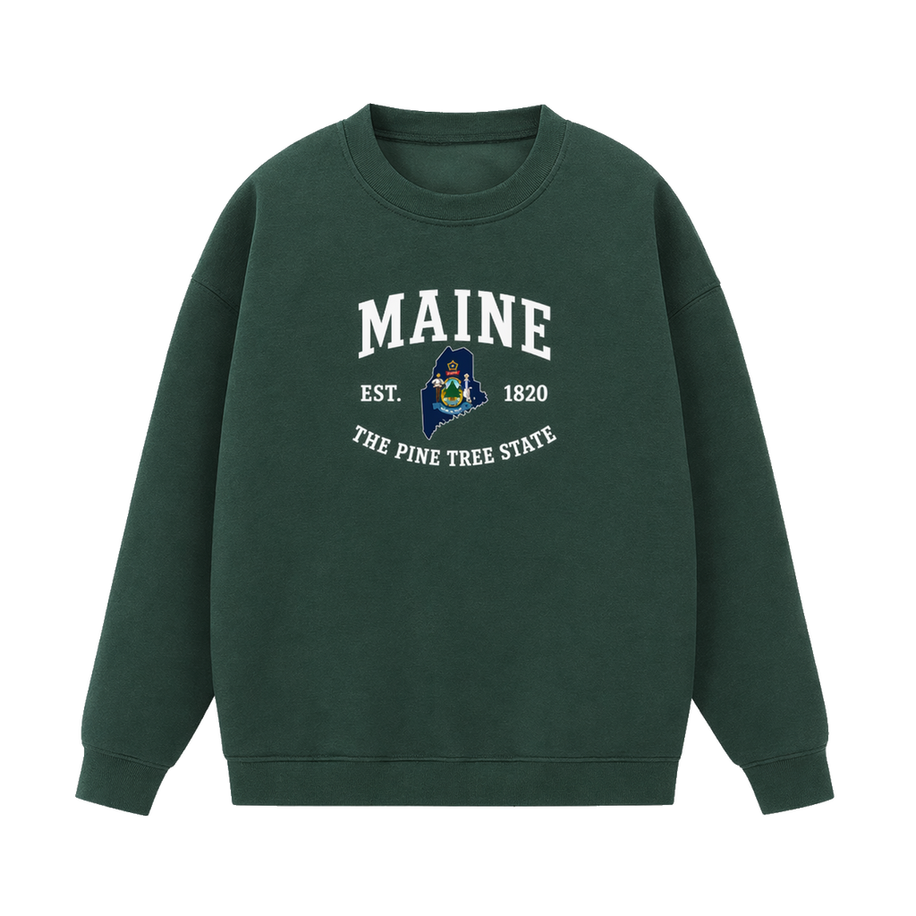 Collection 8 Maine Essential Heavyweight Crewneck Sweatshirt - Dark Green front