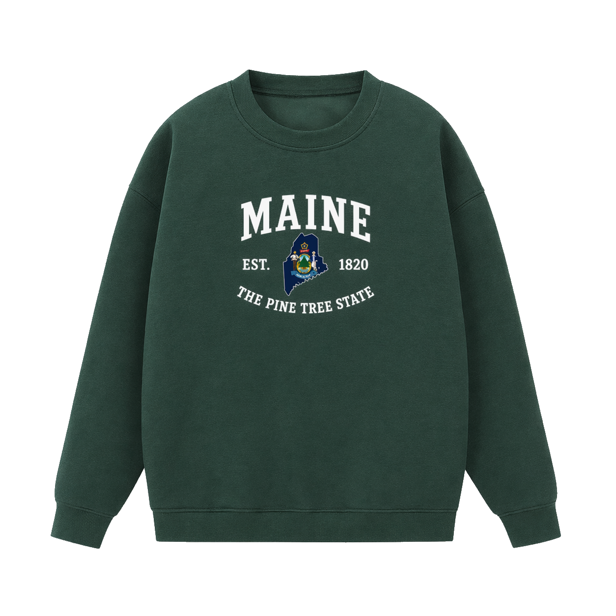 Collection 8 Maine Essential Heavyweight Crewneck Sweatshirt - Dark Green front