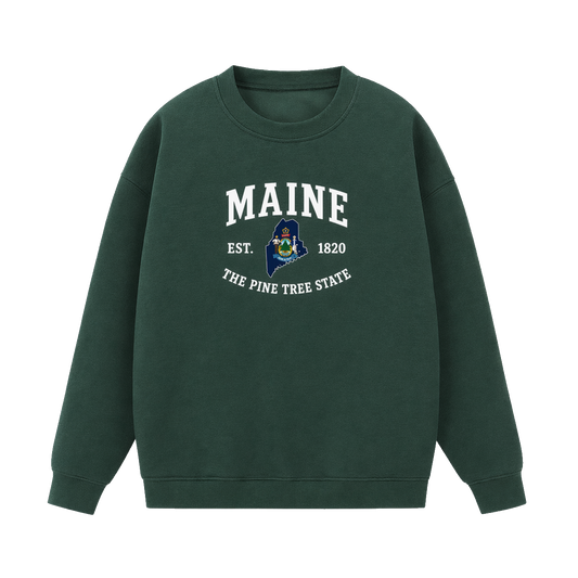 Collection 8 Maine Essential Heavyweight Crewneck Sweatshirt - Dark Green front
