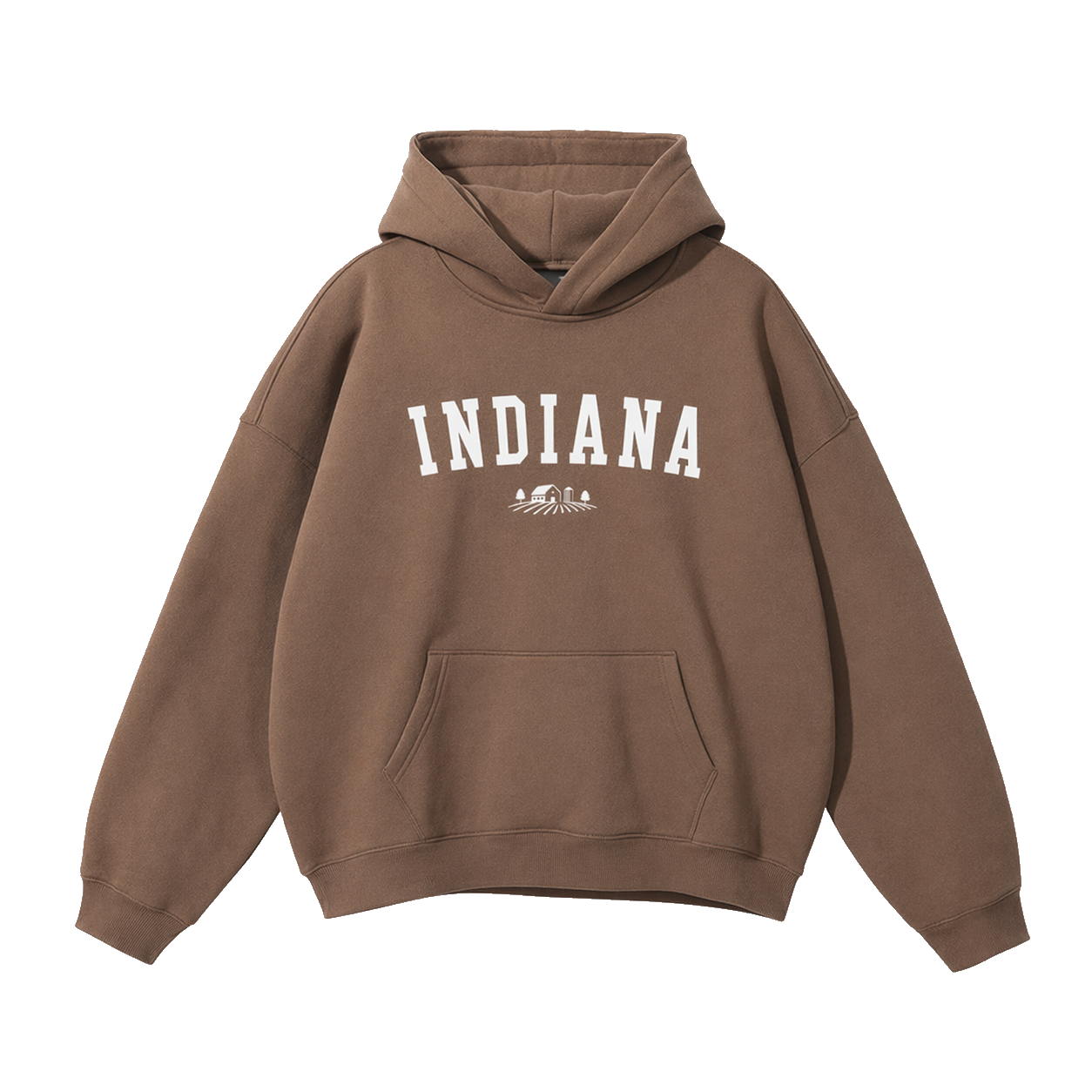 Collection 9 Indiana Oversize Fleeced Hoodie - Brown front