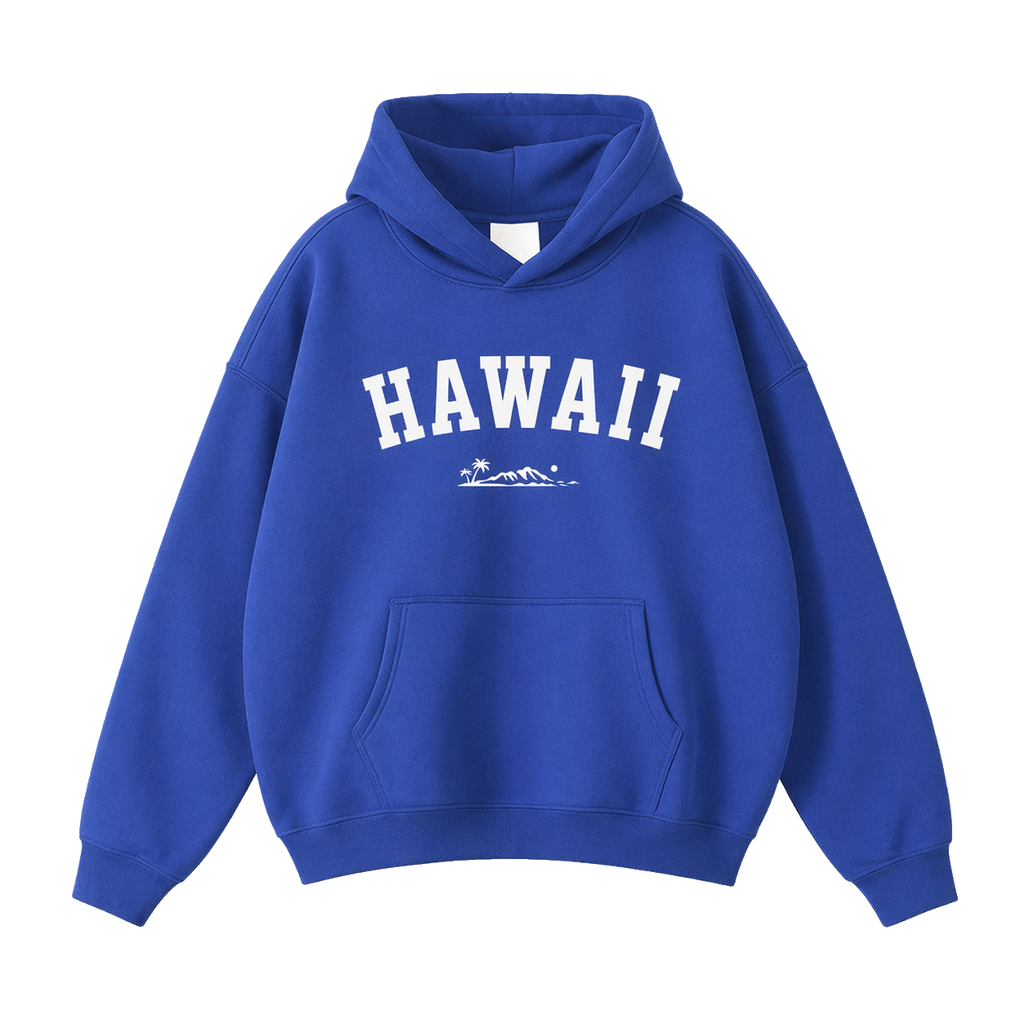 Collection 9 Hawaii Oversize Fleeced Hoodie - Klein Blue front
