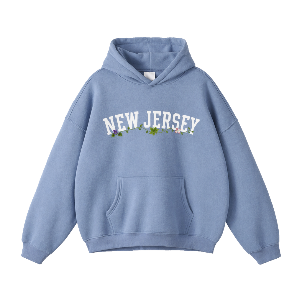 Collection 10 New Jersey Oversize Fleeced Hoodie - Medium Blue front