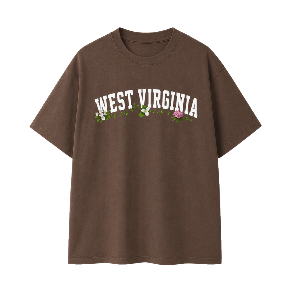 Collection 10 West Virginia Essential Cotton T-Shirt - Coffee front