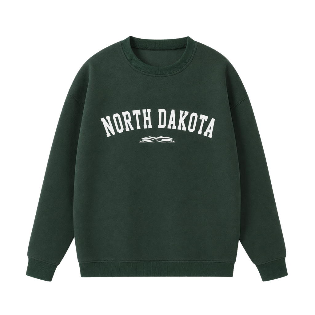 Collection 9 North Dakota Essential Heavyweight Crewneck Sweatshirt - Dark Green front