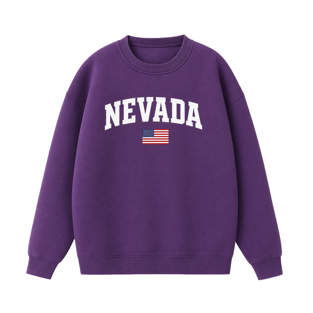 Collection 2 Nevada Essential Heavyweight Crewneck Sweatshirt - Purple front