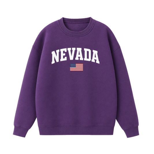 Collection 2 Nevada Essential Heavyweight Crewneck Sweatshirt - Purple front