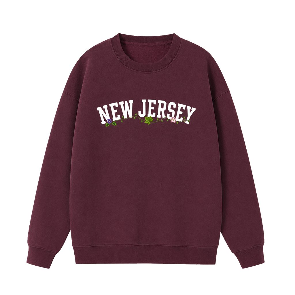Collection 10 New Jersey Essential Heavyweight Crewneck Sweatshirt - Dull Red front