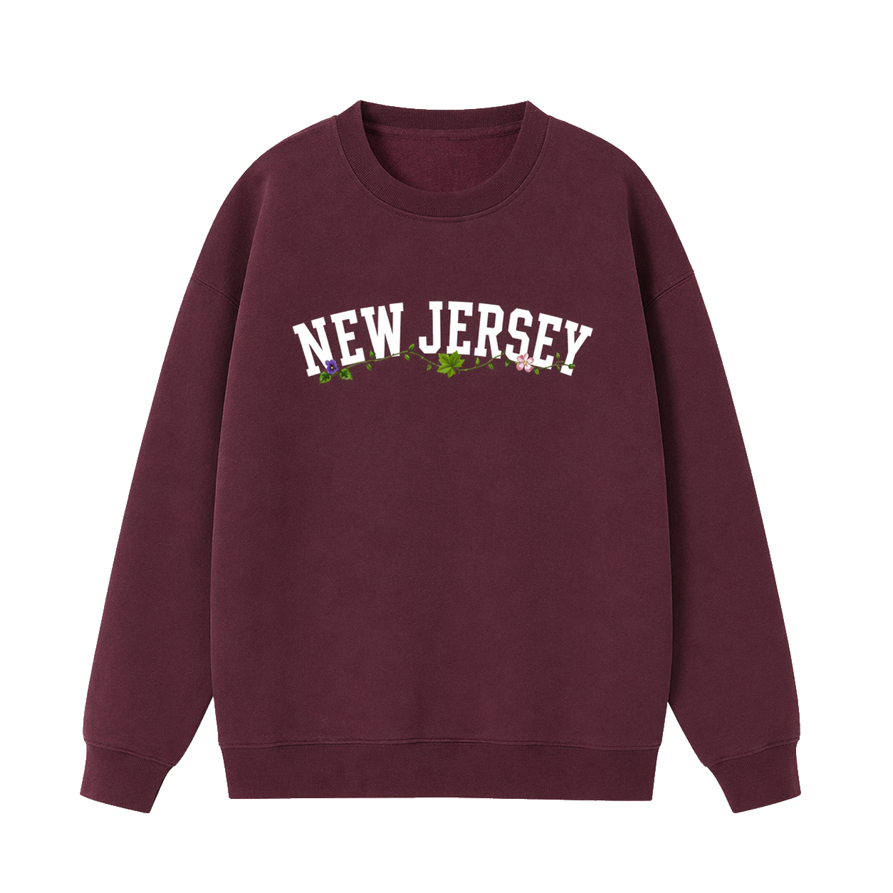 Collection 10 New Jersey Essential Heavyweight Crewneck Sweatshirt - Dull Red front